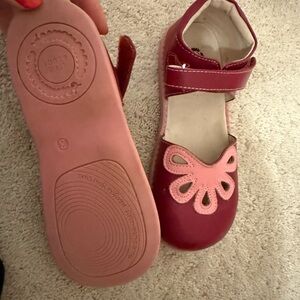 Livie & Luca for Matilda Jane petal Mary Jane dress shoes in maroon & pink